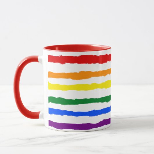 Rough Rainbow Stripes Coffee Tasse (Links)