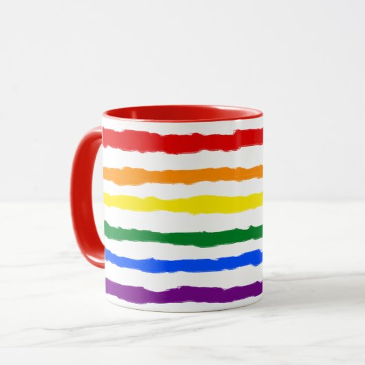 Rough Rainbow Stripes Coffee Tasse (Vorderseite Links)
