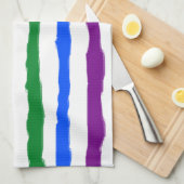 Rough Rainbow Strips auf benutzerdefinierten Farbe Geschirrtuch (Viertel Falte)