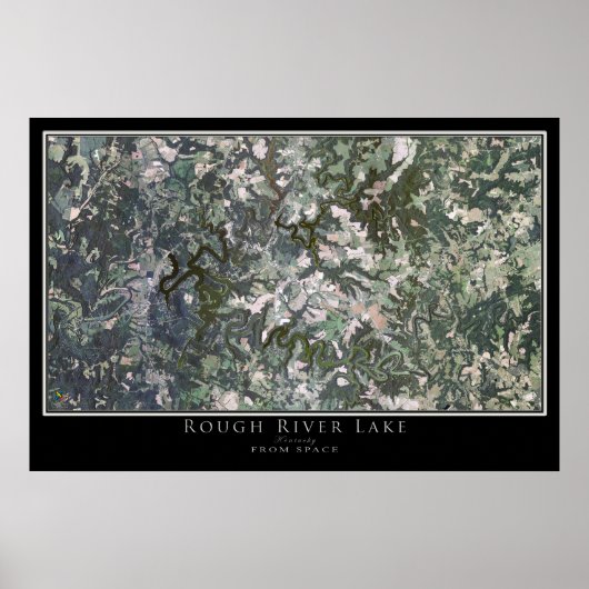 Rough River Lake Kentucky Satellite Poster Karte (Vorne)