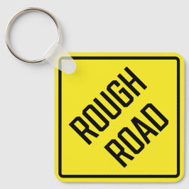 Rough Road Metal Square Schlüsselanhänger