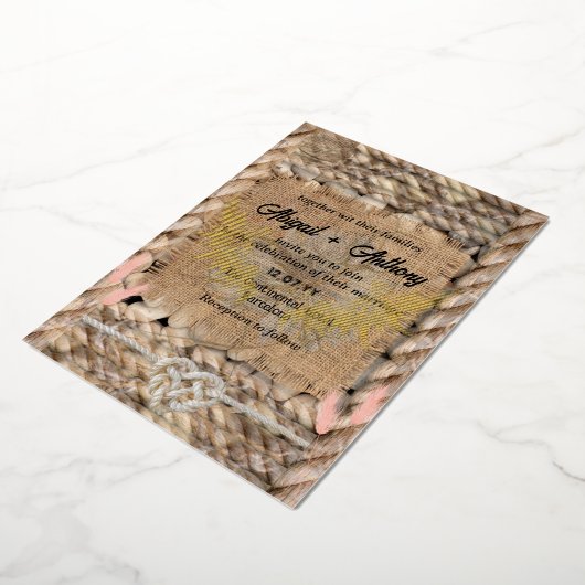 Rough Rope Wedding Folieneinladung (Gedreht)