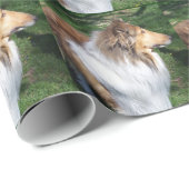 Rough Sable Collie Wrapping Paper Geschenkpapier (Rolleneckpunkt)