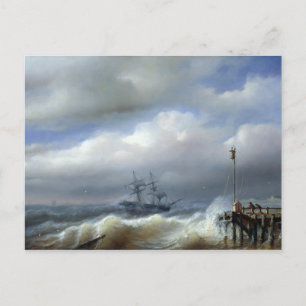 Rough Sea in Stormy Weather, 1846 Postkarte
