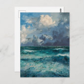 Rough Seas - Impressionism Style Seascape Art Postkarte (Vorne/Hinten)