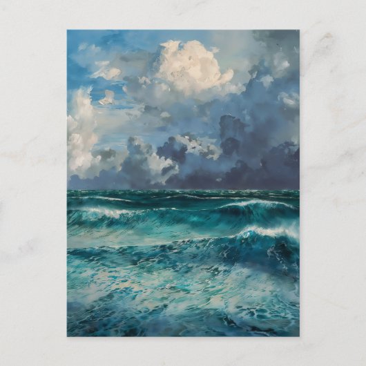 Rough Seas - Impressionism Style Seascape Art Postkarte (Vorderseite)
