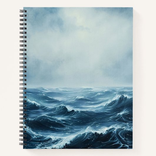 Rough Seas Ocean Waves Spiral Notizblock (Vorderseite)