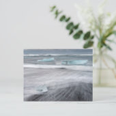 Rough Seascape with ice, iceland Postkarte (Stehend Vorderseite)