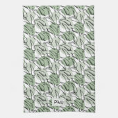 Rough Sketch Chile Paprikaschoten auf Green Geschirrtuch (Vertikal)