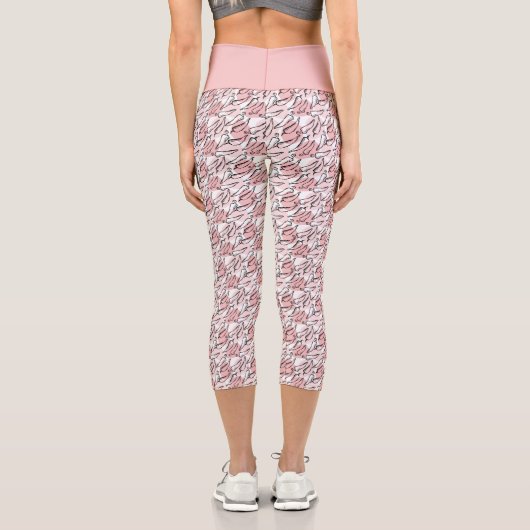 Rough Sketch Chile Paprikaschoten auf Rosa Capri Leggings (Rückseite)