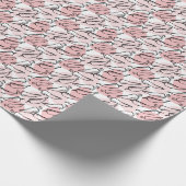 Rough Sketch Chile Paprikaschoten auf Rosa Geschenkpapier (Ecke)