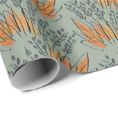 Rough Sketched Grass Ethnic Design Geschenkpapier (Rolleneckpunkt)