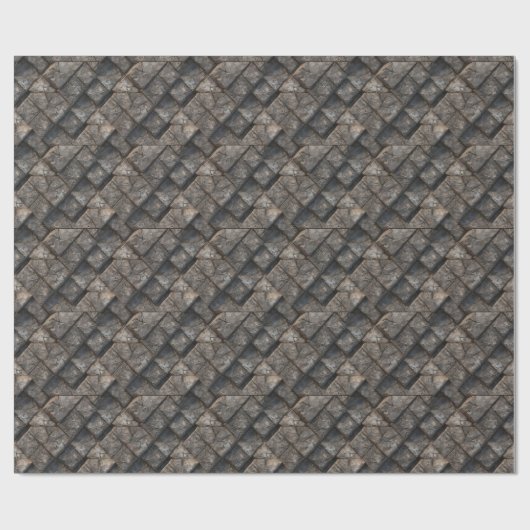 Rough Stone Texture Print Wrapping Paper Roll Geschenkpapier (Flach)