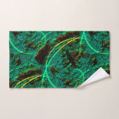 Rough texture dark green cyan with brown craters badhandtuch set (Handtuch)