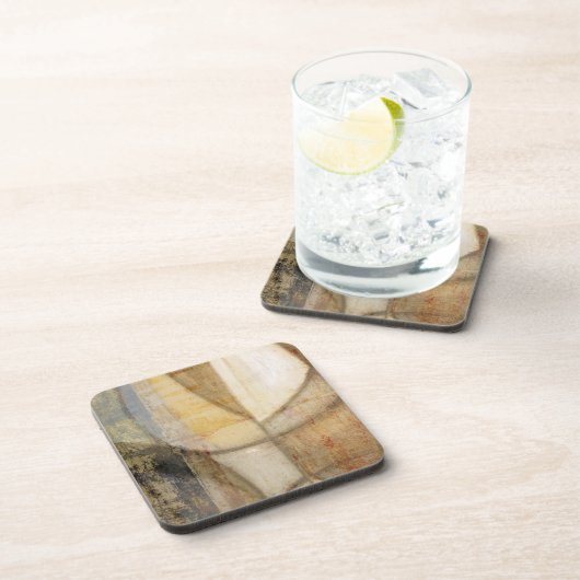 Rough Textured Earth Tone Painting Getränkeuntersetzer (Rechte Seite)