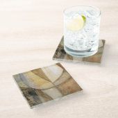 Rough Textured Earth Tone Painting Glasuntersetzer (Schrägansicht)