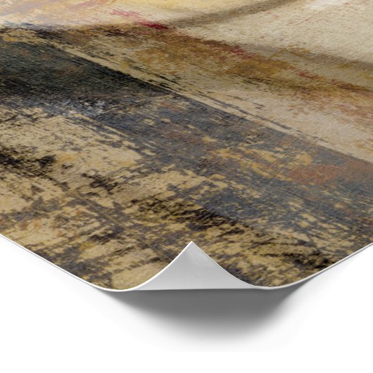 Rough Textured Earth Tone Painting Poster (Ecke)