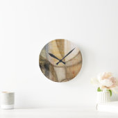 Rough Textured Earth Tone Painting Runde Wanduhr (Zuhause)