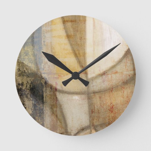Rough Textured Earth Tone Painting Runde Wanduhr (Vorderseite)