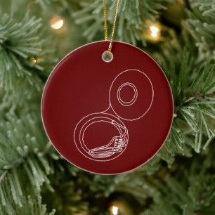 Rough Tuba Zeichnend Keramik Ornament