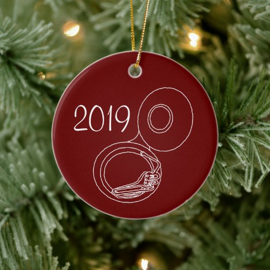 Rough Tuba Zeichnend Keramik Ornament (Baum)