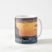 Rough Waters at Sunset - Michigan City Lighthouse Kaffeetasse (VorderseiteRechts)