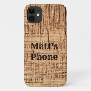 Rough Wood Grain Custom Text Phone Case