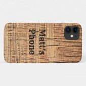 Rough Wood Grain Custom Text Phone Case (Rückseite (Horizontal))