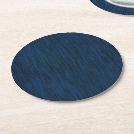 Rough Wood Grain Look Hintergrund Deep Blue Runder Pappuntersetzer (Angewinkelt)