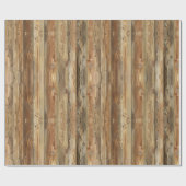 Rough Wood Planks Wrapping Paper Roll Geschenkpapier (Flach)
