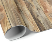 Rough Wood Planks Wrapping Paper Roll Geschenkpapier (Rolleneckpunkt)