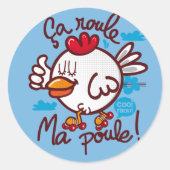Roule ma poule runder aufkleber (Vorderseite)