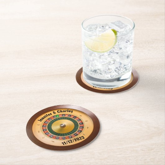 Roulette Casino Themed Wedding Untersetzer (Vor Ort)