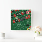 Roulette Custom Wall Clock Quadratische Wanduhr (Zuhause)