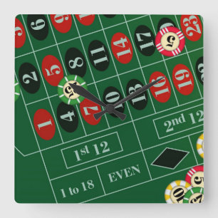 Roulette Custom Wall Clock Quadratische Wanduhr