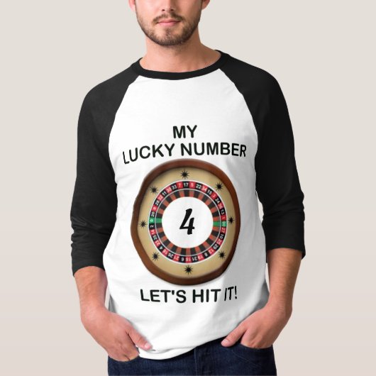 Roulette Lucky Number Hier T-Shirt (Vorderseite)