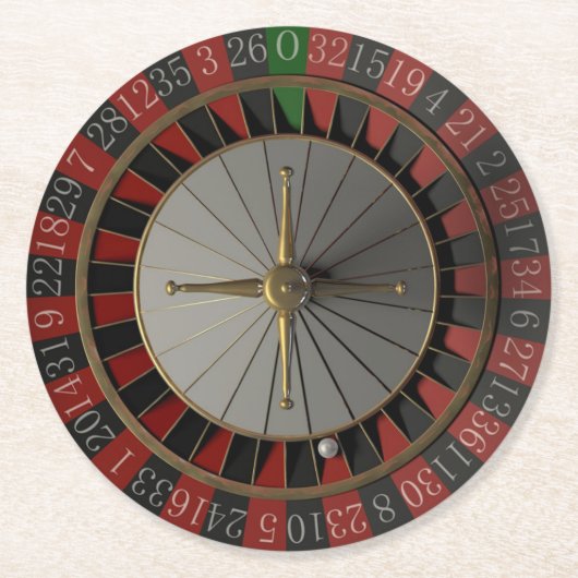 Roulette Runder Pappuntersetzer (Vorderseite)