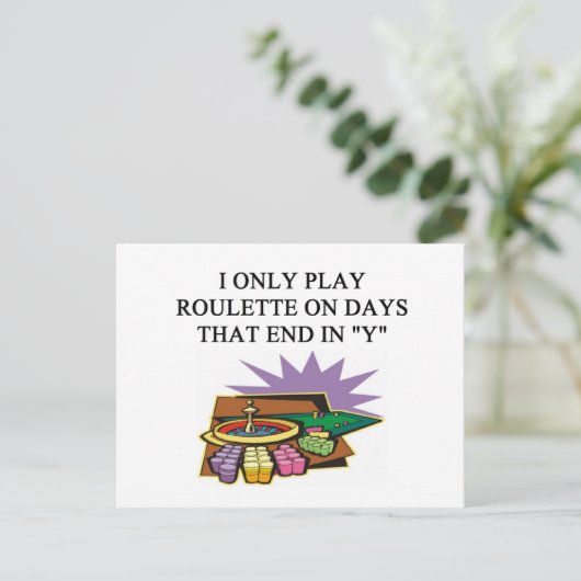 ROULETTE-Spielerwitz Postkarte (Stehend Vorderseite)