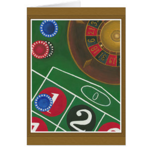 Roulette-Tabelle mit Chips und Rad