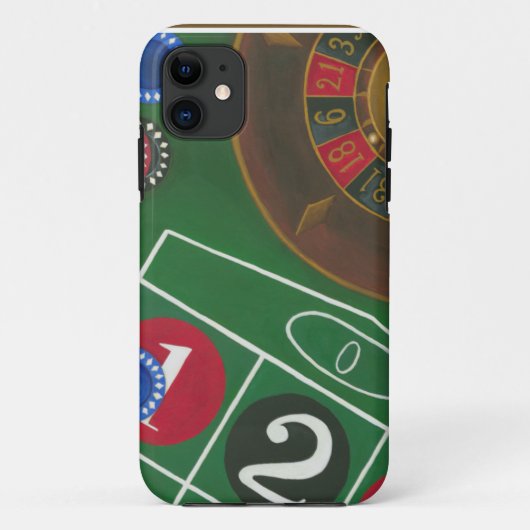 Roulette-Tabelle mit Chips und Rad Case-Mate iPhone Hülle (Rückseite)