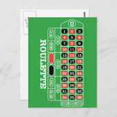 Roulette Table - Casino Gambling gewinnt Postcard Postkarte (Vorne/Hinten)