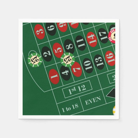 Roulette Table Casino Paper Napkin Set Serviette (Vorderseite)