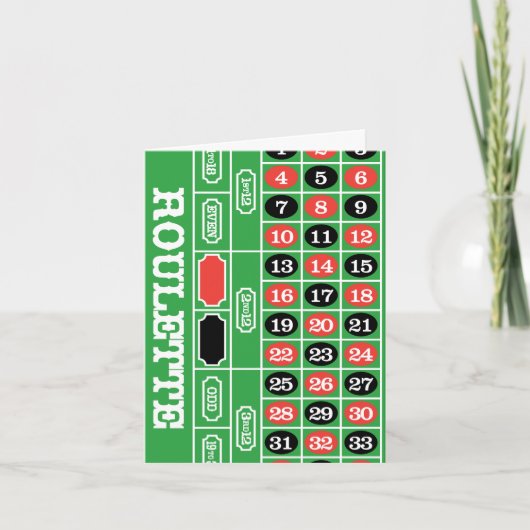 Roulette Table - Casino-Spiel zum Gewinnen Karte (Vorderseite)