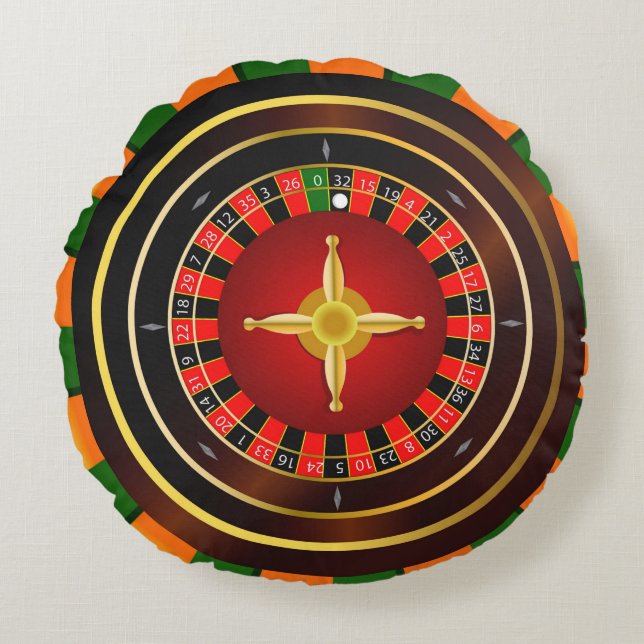 ROULETTE WHEEL 2 RUNDES KISSEN (Vorderseite)