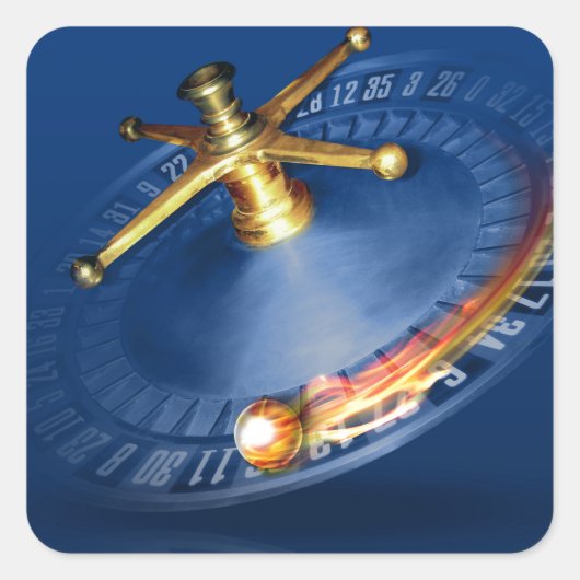 Roulette Wheel Quadratischer Aufkleber (Vorderseite)
