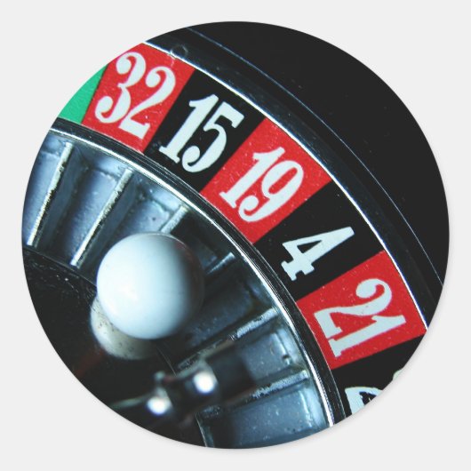 Roulette Wheel Runder Aufkleber (Vorderseite)