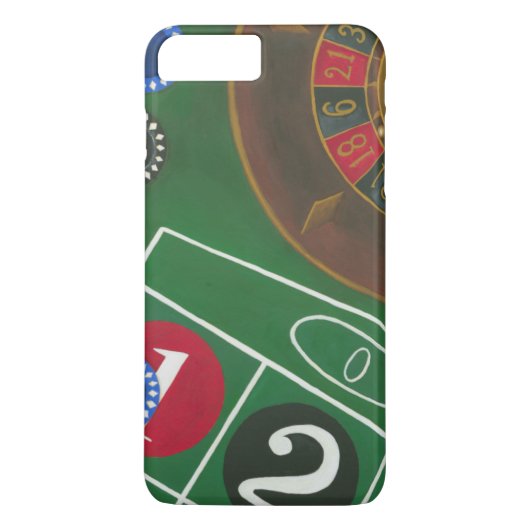 Roulettetisch mit Chips und Rädern Case-Mate iPhone Hülle (Rückseite)