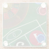 Roulettetisch mit Chips und Rädern Glasuntersetzer (Rückseite)