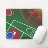 Roulettetisch mit Chips und Rädern Mousepad (Mit Mouse)