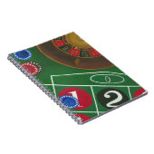 Roulettetisch mit Chips und Rädern Notizblock (Rechte Seite)